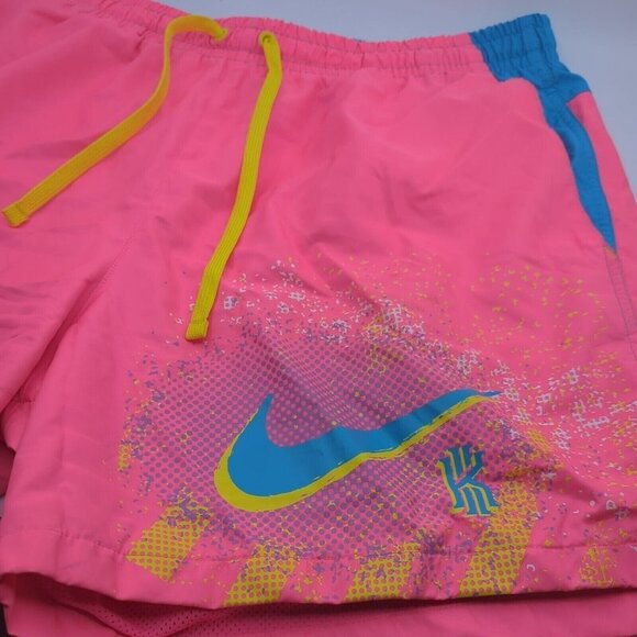 Nike Kyrie 6 Graffiti Gym Swim Beach Shorts Digital Pink Neon Vintage 90s Y2K XL - Picture 6 of 15